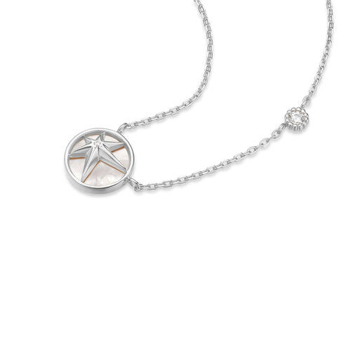 Silver Starry Mother of Pearl Necklace